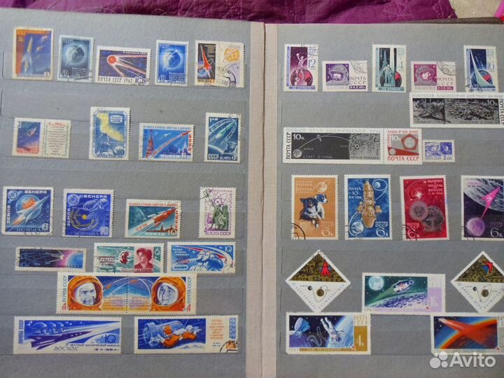Альбом с марками космос и флора-фауна, 60-75 год