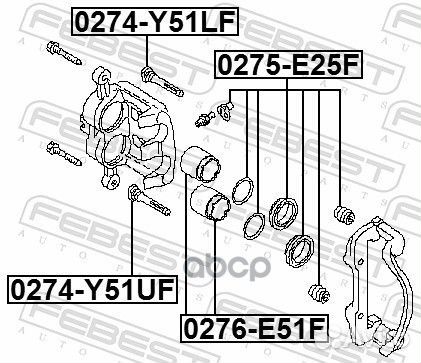 Ремкомплект передн суппорта nissan urvan 01-12