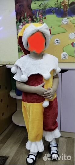 Новогодний костюм клоун Петрушка 92-104