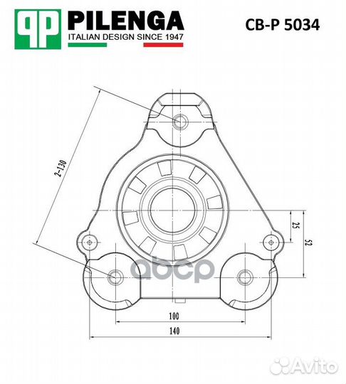 Верхняя опора стойки амортизатора правая без по