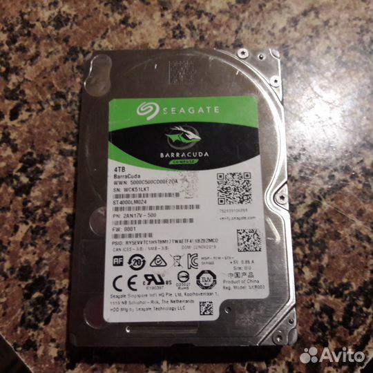 HDD Seagate 4TB (4000гб) для ноутбука