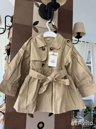 Новый Плащ тренч для девочки, 92