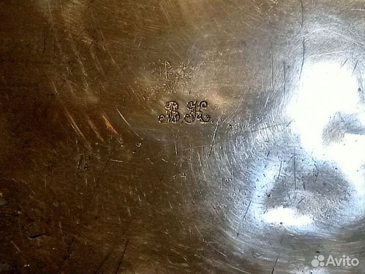 Старинный царский поднос латунь 