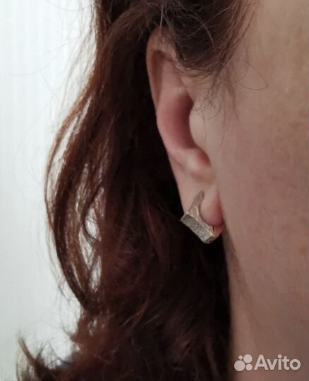 Итальянские золотые серьги 585 пробы двухсторонние