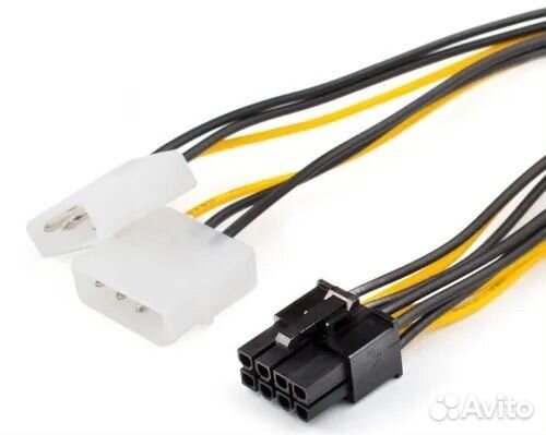 Кабель переходник для видеокарты Molex x2 - 8pin