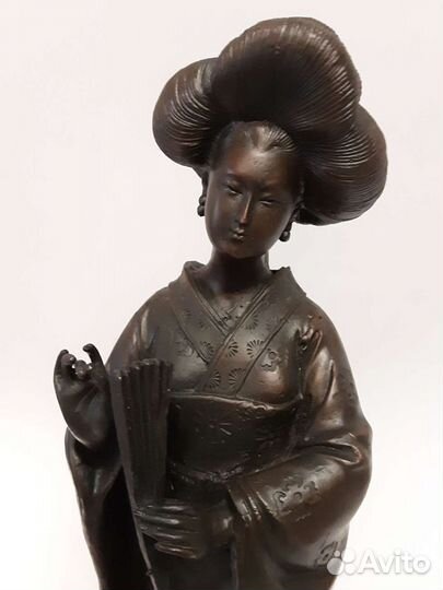 Статуэтка японская Гейша бронза камень