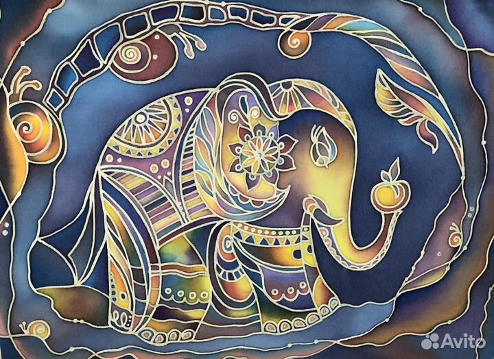 Картина индийский слоник