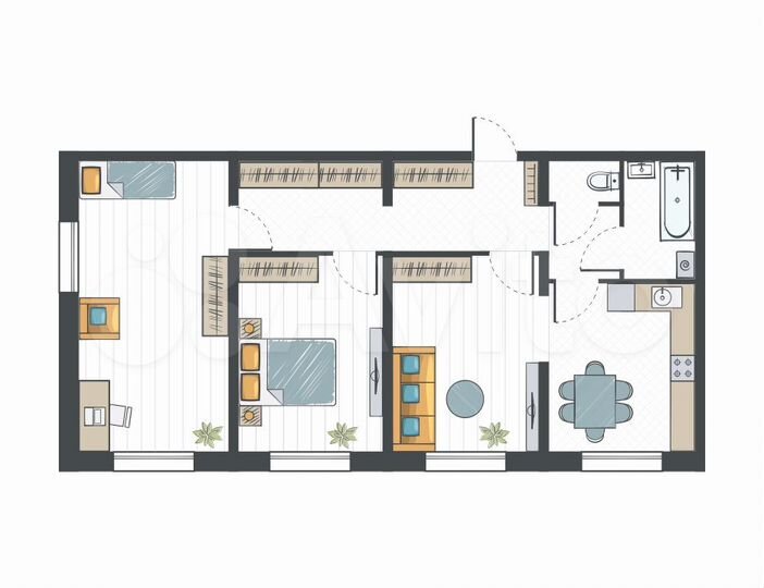 3-к. квартира, 76 м², 14/17 эт.