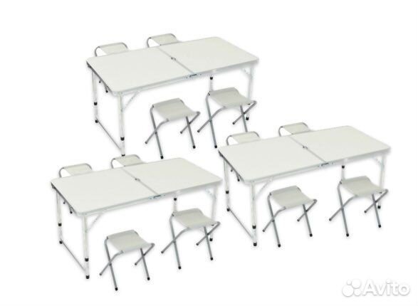 Цена за 3 комплекта (Стол туристический +4 стула)