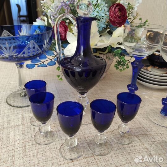 Посуда винтаж цветное стекло СССР