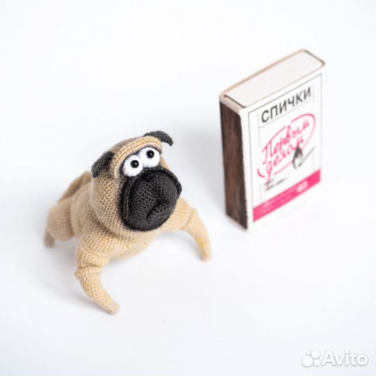 Миниатюрный вязаный мопс собака крючком