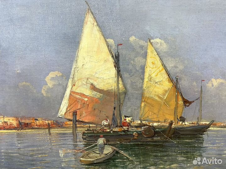 Антикварная картина, масло холст 