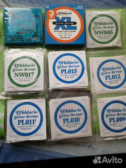 Струны D'Addario + разные части для э.гитары