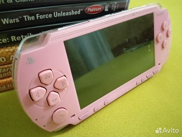 PSP Pink 1008 64Gb Розовая Прошитая, 10шт дисков