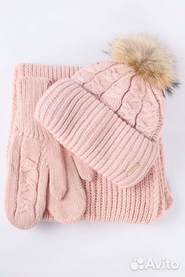 Комплект шапка + шарф + варежки