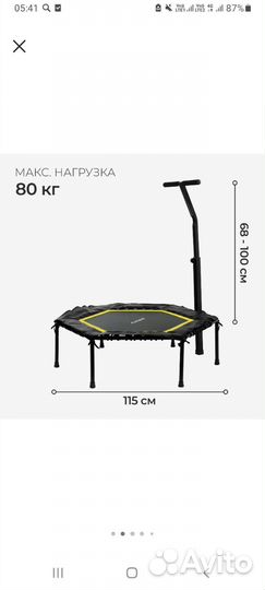 Детский батут с сеткой