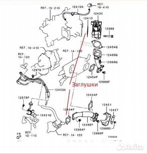 Заглушки Егр/EGR Pajero, Pajero Sport, L200