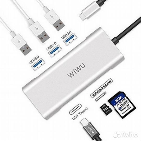 Переходник, Alpha 6 in 1 USB-C hub a631str