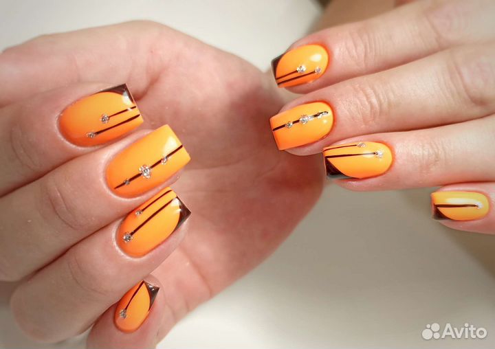Маникюр наращивание ногтей