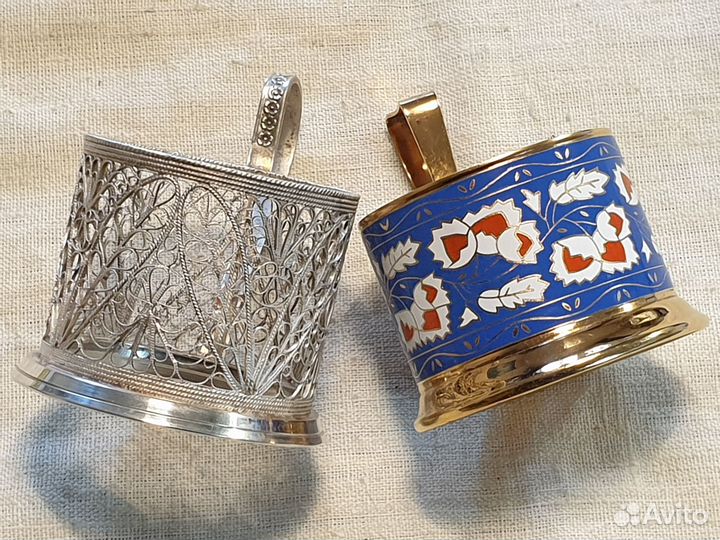 Новые подстаканники скань и эмаль Сделано в СССР