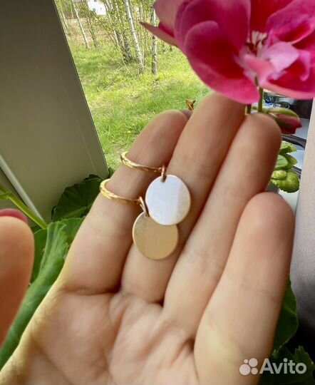 Серьги конго серебро новые