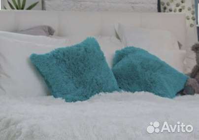 Новый белый плед евро пушистый шиншилла на кровать