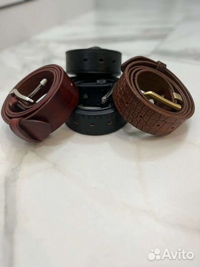 Мужской кожаный ремень ручной работы