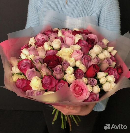 Большой букет цветов/Высокие розы