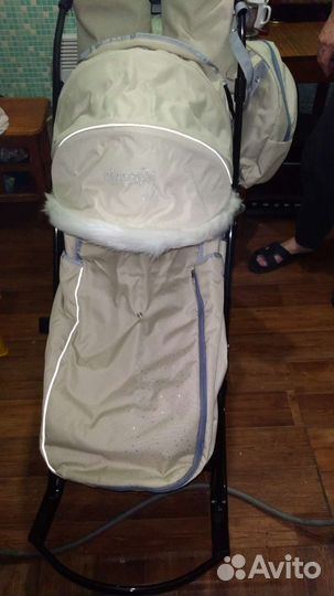 Детские санки коляска с колесами