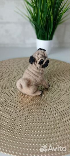 Мопс из шерсти