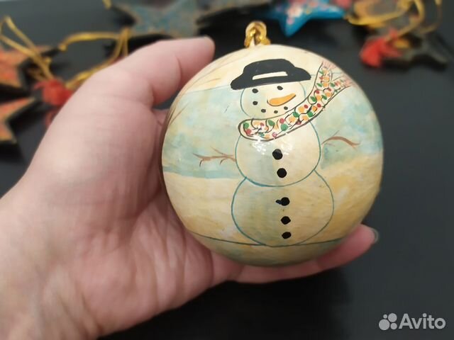 Шар новогодний папье маше ручная работа. Индия