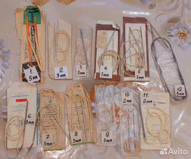 Спицы круговые СССР, крючки большие