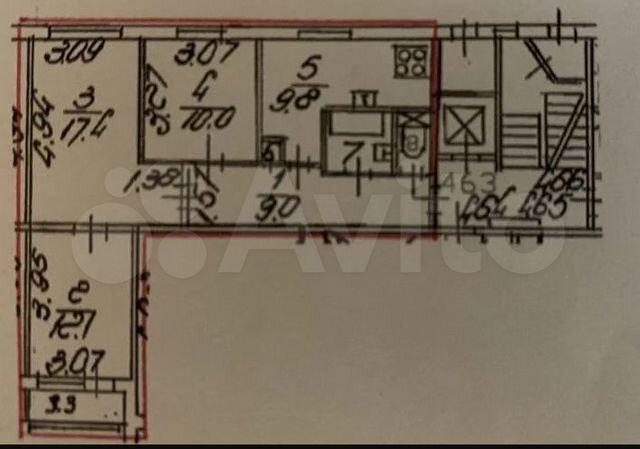 9-к. квартира, 62,8 м², 1/9 эт.