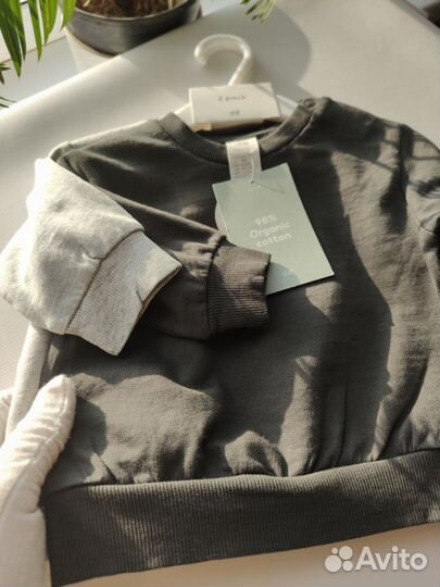 H&M Свитшоты комплект 2 шт (62), новые