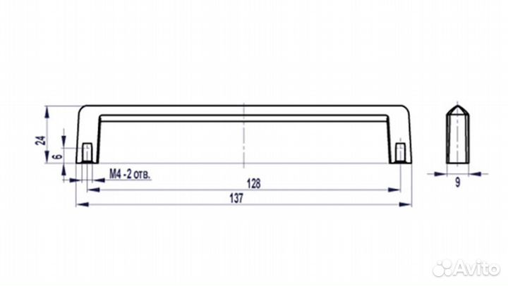 Ручка скоба мебельная FS-184 128мм черная