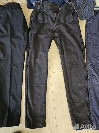 Брюки школьные 140 синие и пр