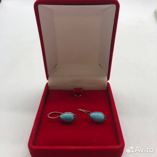 Серебрянные серьги с камнем, 875 проба, СССР