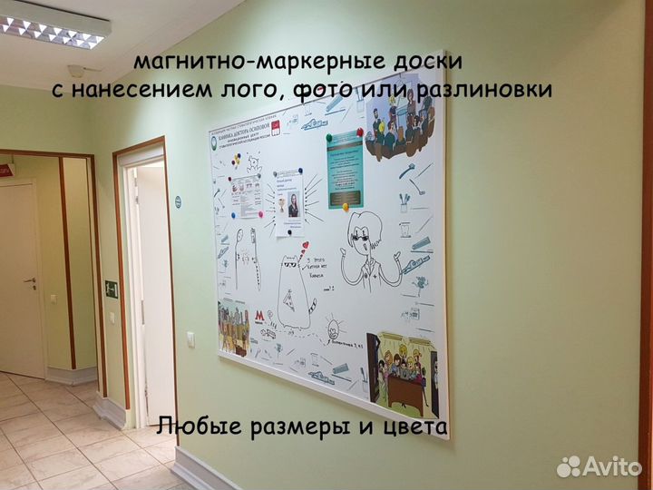Магнитно-маркерная доска для офиса с рисунком