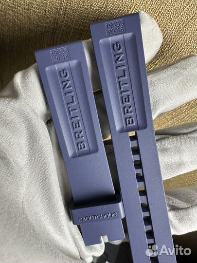 Ремешок 20-18 для Breitling, синий, надпись