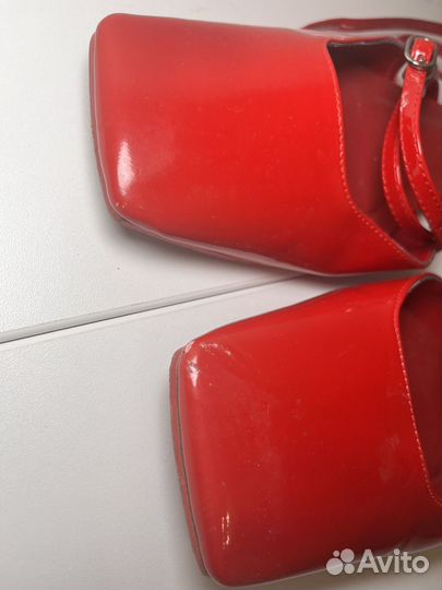 Туфли черные 40 мюли красные 40