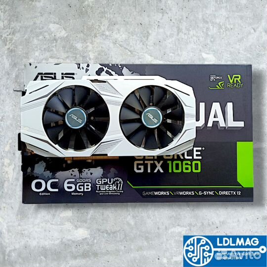 Видеокарта Asus GeForce GTX 1060 dual OC 6Гб