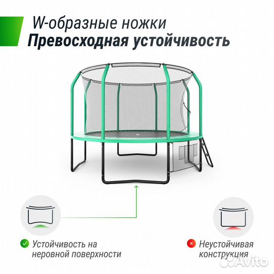Батут unix Line supreme game 10 ft green