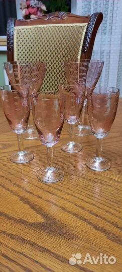 Фужеры марганцевое стекло СССР