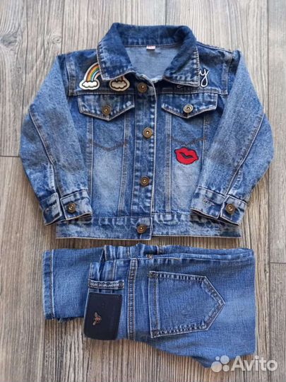 Джинсовый костюм для девочки 110