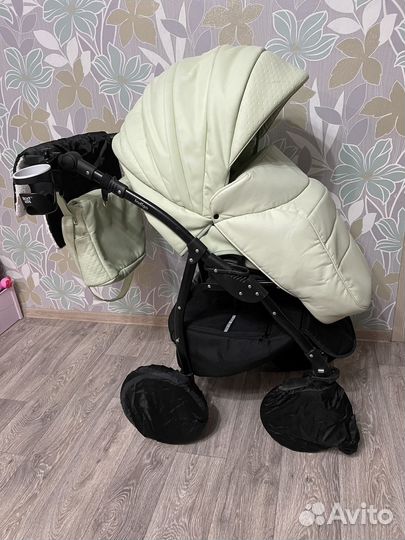 Коляска 2 в 1 indigo эко кожа