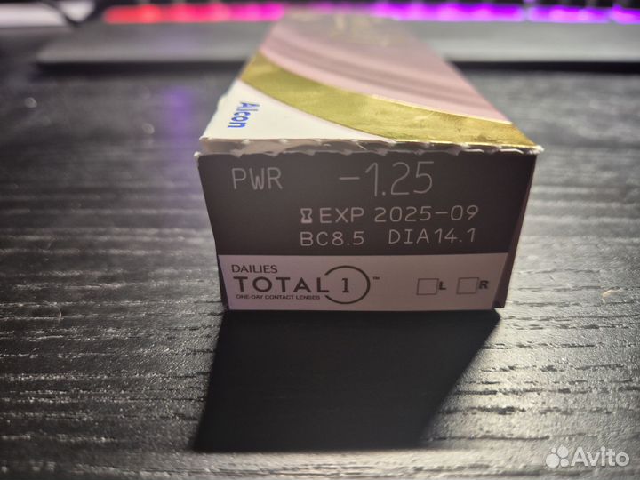 Линзы контактные dailies total one day -1.25