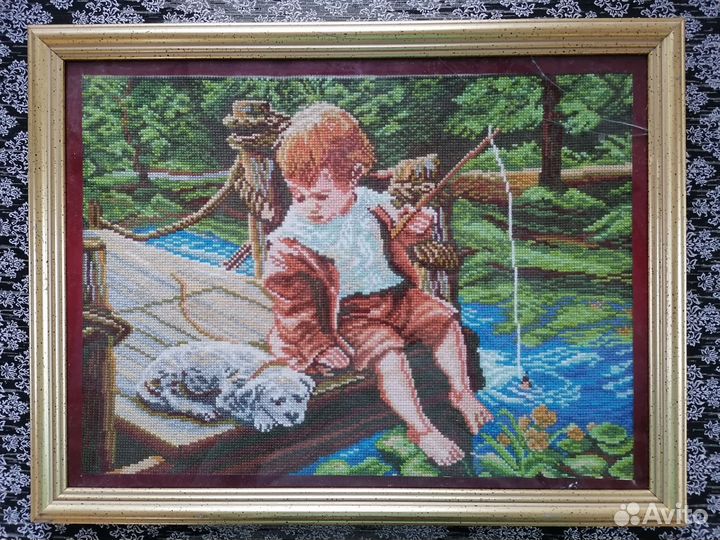 6 картин вышивка крестом ручная работа