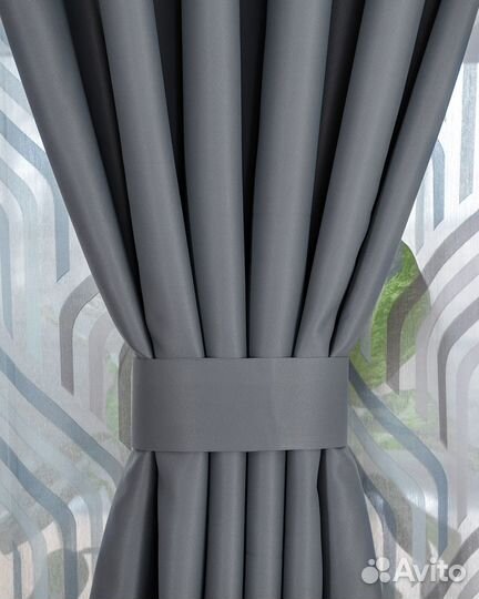 Комплект штор блэкаут Марсель Серый
