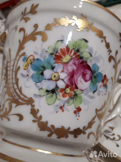 Большая чашка Лимож, антик,Франция