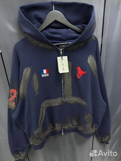 Зип худи balenciaga x polo ralph lauren синее